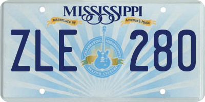 MS license plate ZLE280
