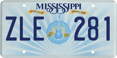 MS license plate ZLE281