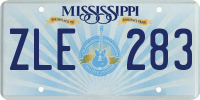 MS license plate ZLE283