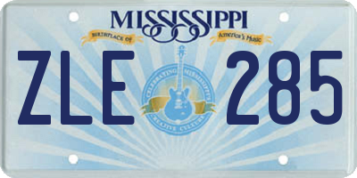 MS license plate ZLE285