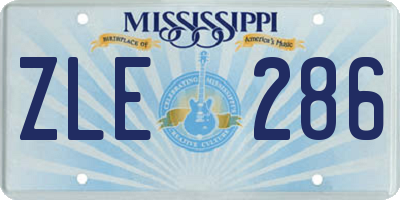 MS license plate ZLE286
