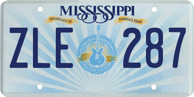 MS license plate ZLE287