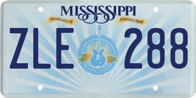 MS license plate ZLE288
