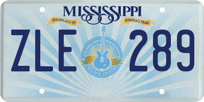 MS license plate ZLE289