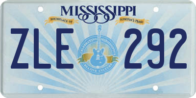 MS license plate ZLE292
