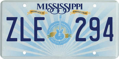 MS license plate ZLE294