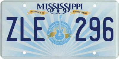 MS license plate ZLE296