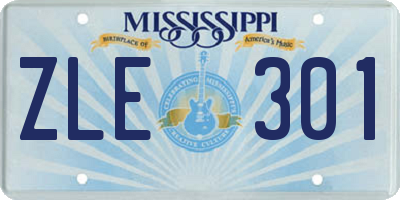 MS license plate ZLE301
