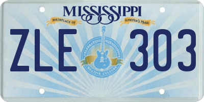 MS license plate ZLE303