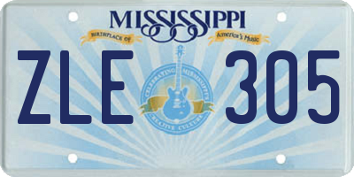MS license plate ZLE305