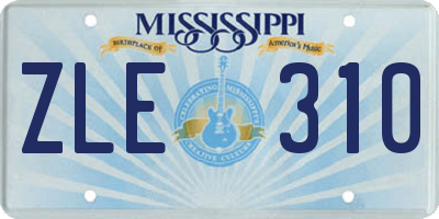 MS license plate ZLE310