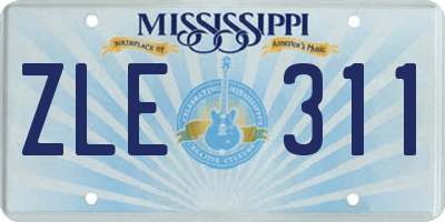 MS license plate ZLE311