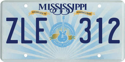 MS license plate ZLE312
