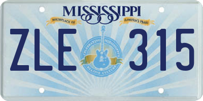 MS license plate ZLE315