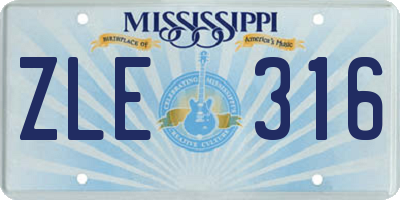 MS license plate ZLE316