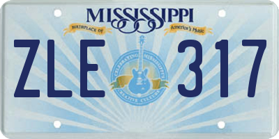 MS license plate ZLE317