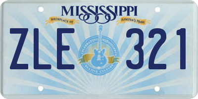 MS license plate ZLE321