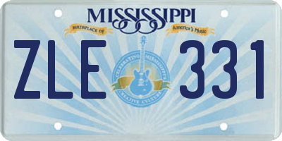 MS license plate ZLE331