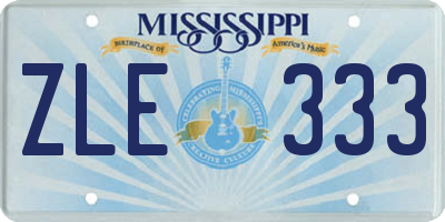 MS license plate ZLE333