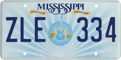 MS license plate ZLE334