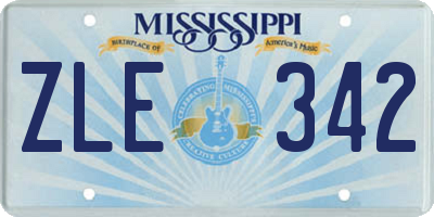 MS license plate ZLE342