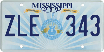 MS license plate ZLE343
