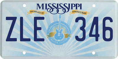 MS license plate ZLE346