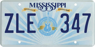 MS license plate ZLE347
