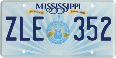 MS license plate ZLE352