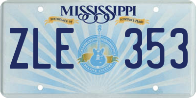 MS license plate ZLE353