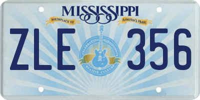 MS license plate ZLE356