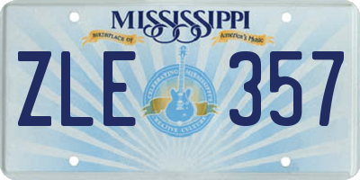 MS license plate ZLE357