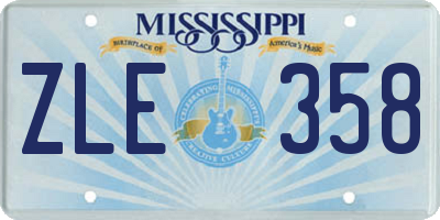 MS license plate ZLE358