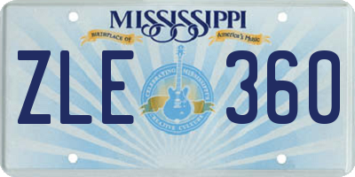 MS license plate ZLE360