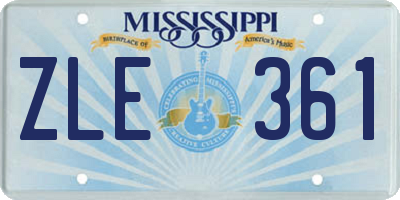 MS license plate ZLE361