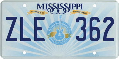 MS license plate ZLE362