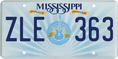 MS license plate ZLE363
