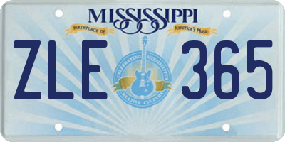 MS license plate ZLE365