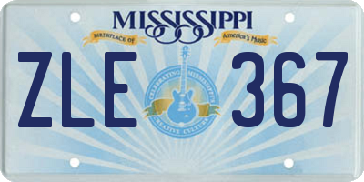 MS license plate ZLE367
