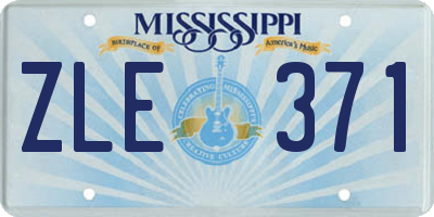 MS license plate ZLE371