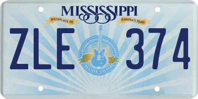 MS license plate ZLE374