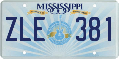 MS license plate ZLE381