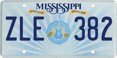 MS license plate ZLE382