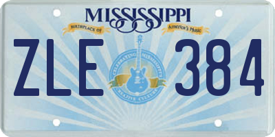 MS license plate ZLE384