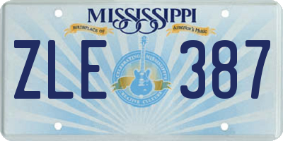 MS license plate ZLE387