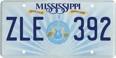 MS license plate ZLE392