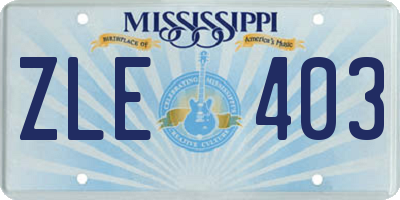 MS license plate ZLE403