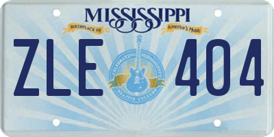 MS license plate ZLE404