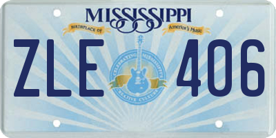 MS license plate ZLE406