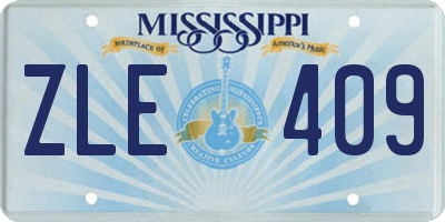 MS license plate ZLE409